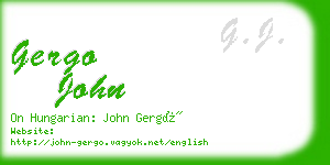 gergo john business card